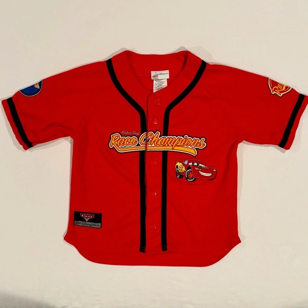 Vintage Cars Lightning McQueen Baseball Jersey Boys Medium Walt Disney World